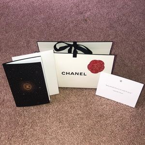 CHANEL Empty Gift Set with Blank Card, Envelope, Quote Card, Ribbon, and Bag